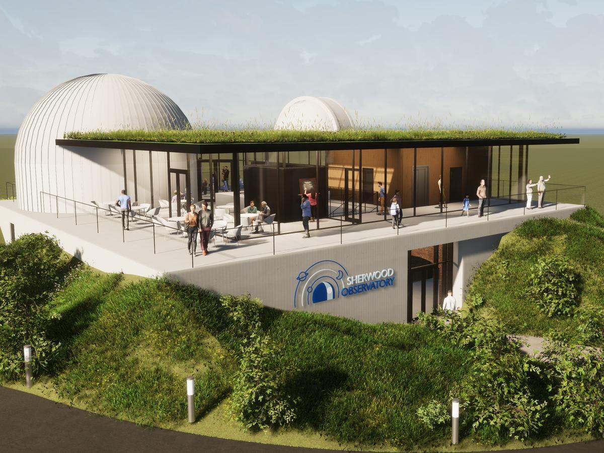 Construction at Sherwood Observatory reaches new heights